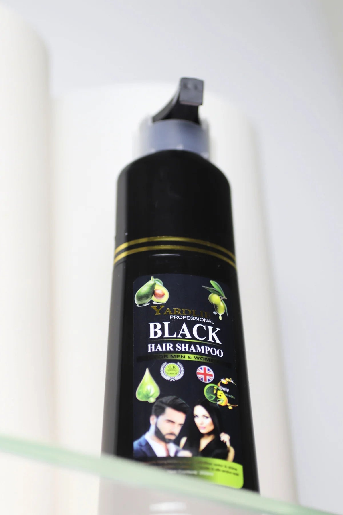 Yardlie Hair Color Shampoo – Natural Black | UK-Based 5-in-1 Grey-Cover | 200 ml